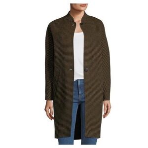 Rag & Bone Black/Brown Houndstooth Reversible Wool/Cashmere 'Darwen' Coat
